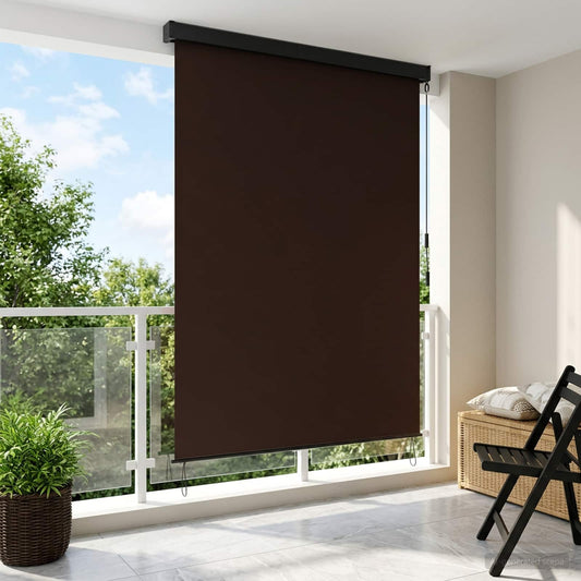 vidaXL Roller Blind Brown 180 x 250 cm Fabric and Aluminum
