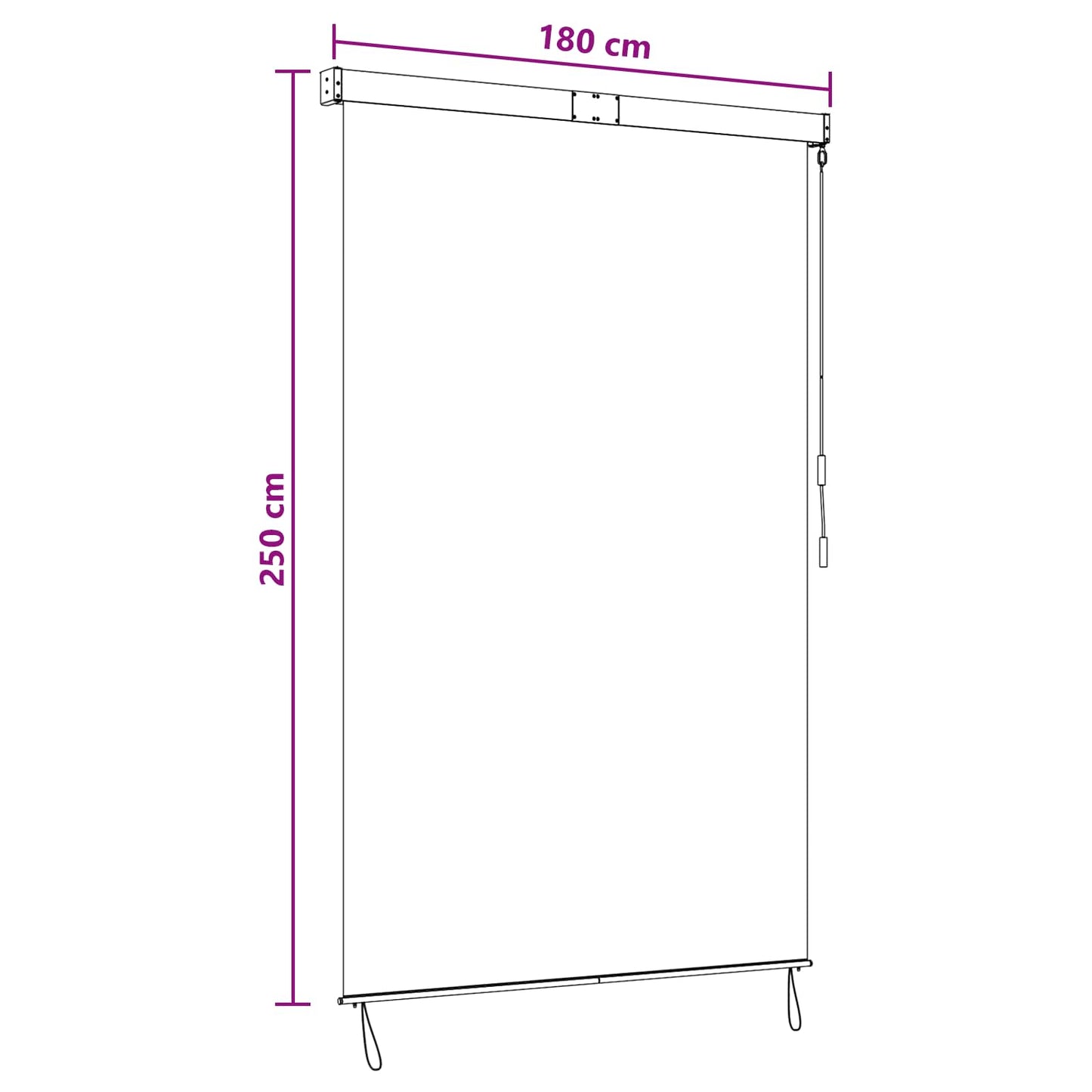 vidaXL Roller Blind Anthracite and White 180 x 250 cm