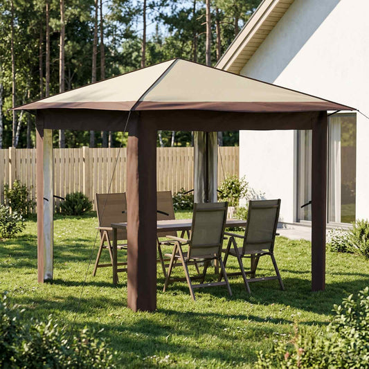 vidaXL Gazebo without Sidewall 2.6 x 2.6 m Cream and Brown