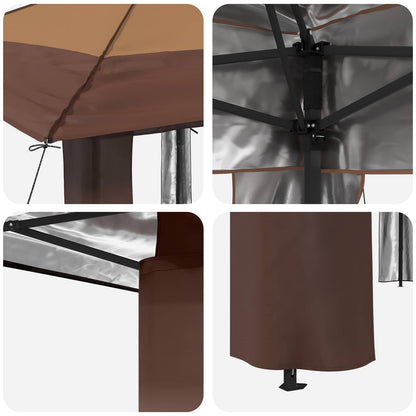 vidaXL Gazebo without Sidewall 2.6 x 2.6 m Beige and Brown