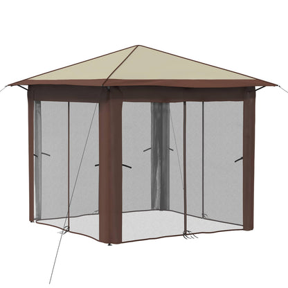 vidaXL Gazebo with 4 Sidewalls 2.6 x 2.6 m Cream and Brown