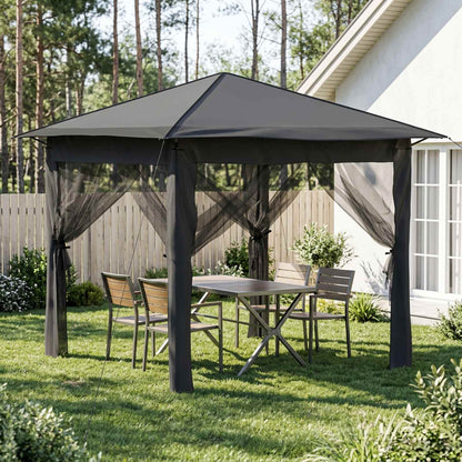 vidaXL Gazebo with 4 Sidewalls 2.6 x 2.6 m Light Grey and Anthracite