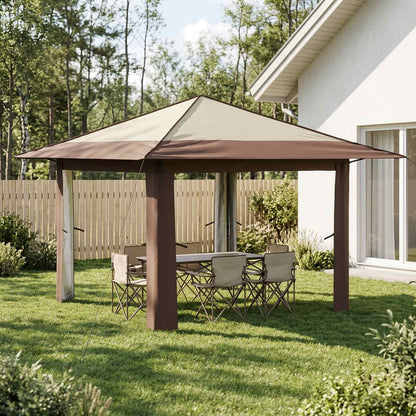 vidaXL Gazebo without Sidewall 3.3 x 3.3 m Cream and Brown