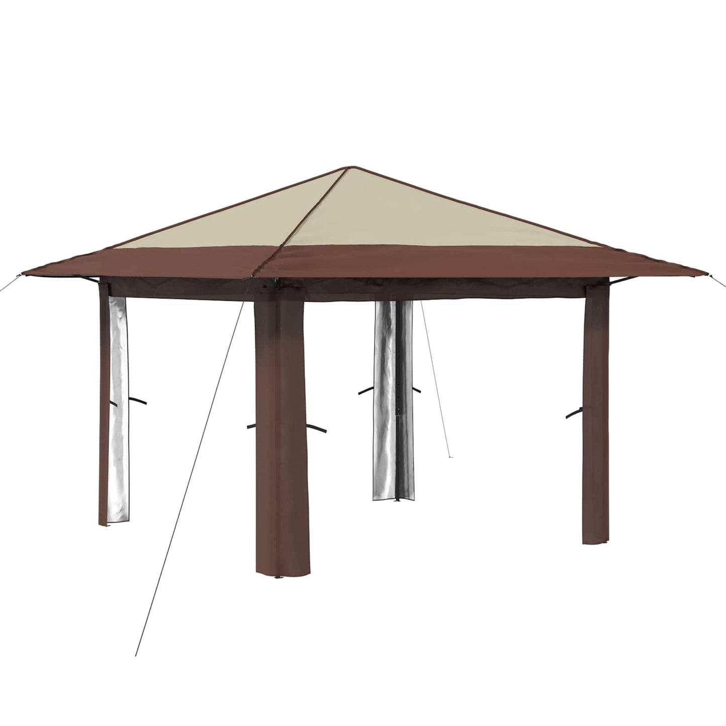 vidaXL Gazebo without Sidewall 3.3 x 3.3 m Cream and Brown