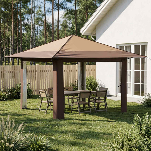 vidaXL Gazebo without Sidewall Beige and Brown