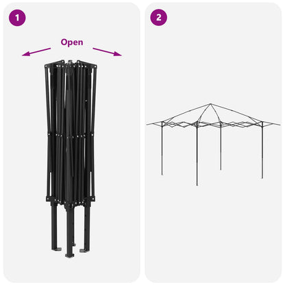 vidaXL Gazebo with 4 Sidewalls 3.3 x 3.3 m Cream and Brown
