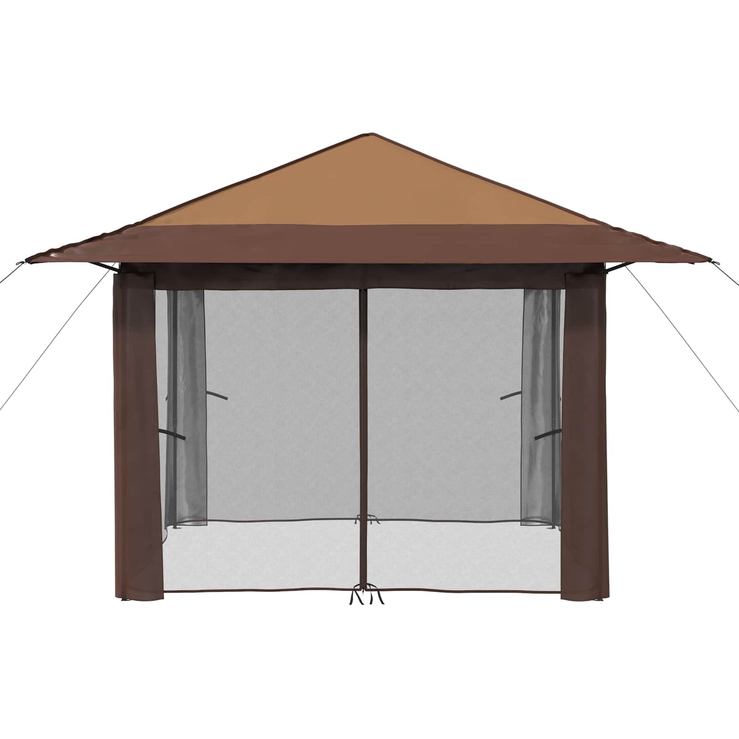 vidaXL Gazebo with 4 Sidewalls 3.3 x 3.3 m Beige and Brown