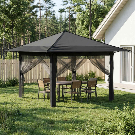 vidaXL Gazebo with 4 Sidewalls Light Grey and Anthracite
