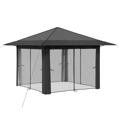 vidaXL Gazebo with 4 Sidewalls 3.3 x 3.3 m Light Grey and Anthracite