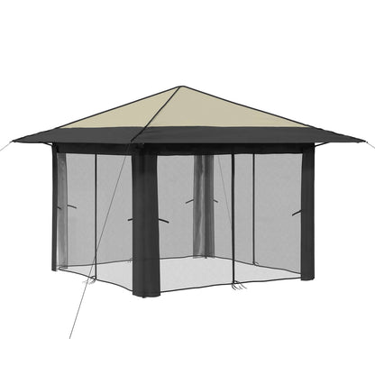 vidaXL Gazebo with 4 Sidewalls 3.3 x 3.3 m Cream and Anthracite