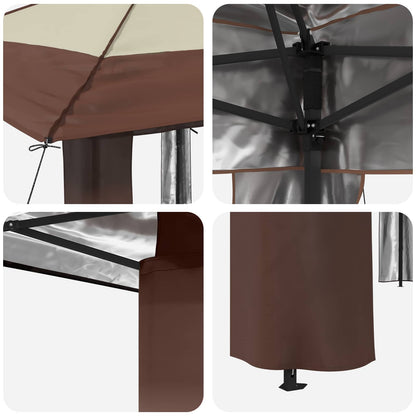 vidaXL Gazebo without Sidewall 4 x 4 m Cream and Brown