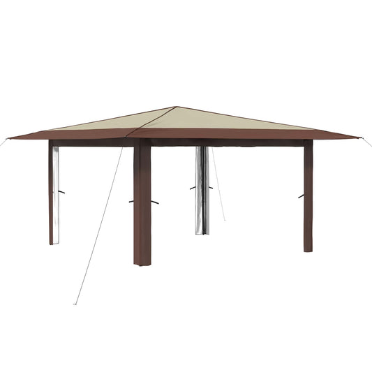 vidaXL Gazebo without Sidewall 4 x 4 m Cream and Brown