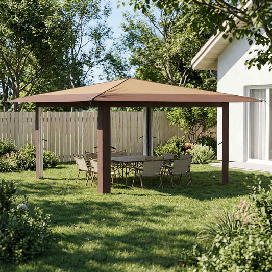 vidaXL Gazebo without Sidewall 4 x 4 m Beige and Brown