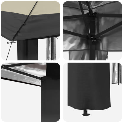 vidaXL Gazebo without Sidewall 4 x 4 m Cream and Anthracite