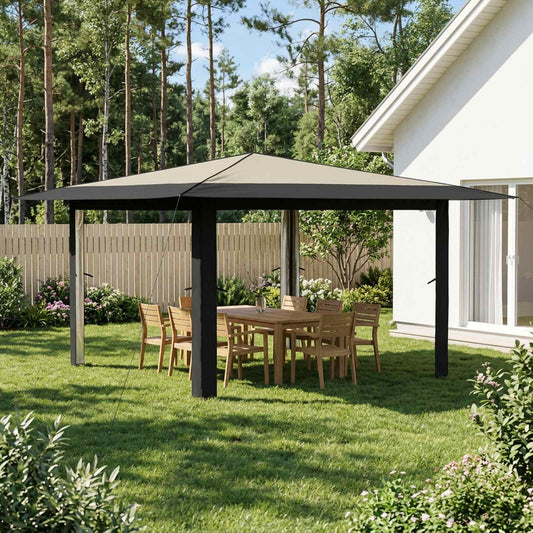 vidaXL Gazebo without Sidewall 4 x 4 m Cream and Anthracite