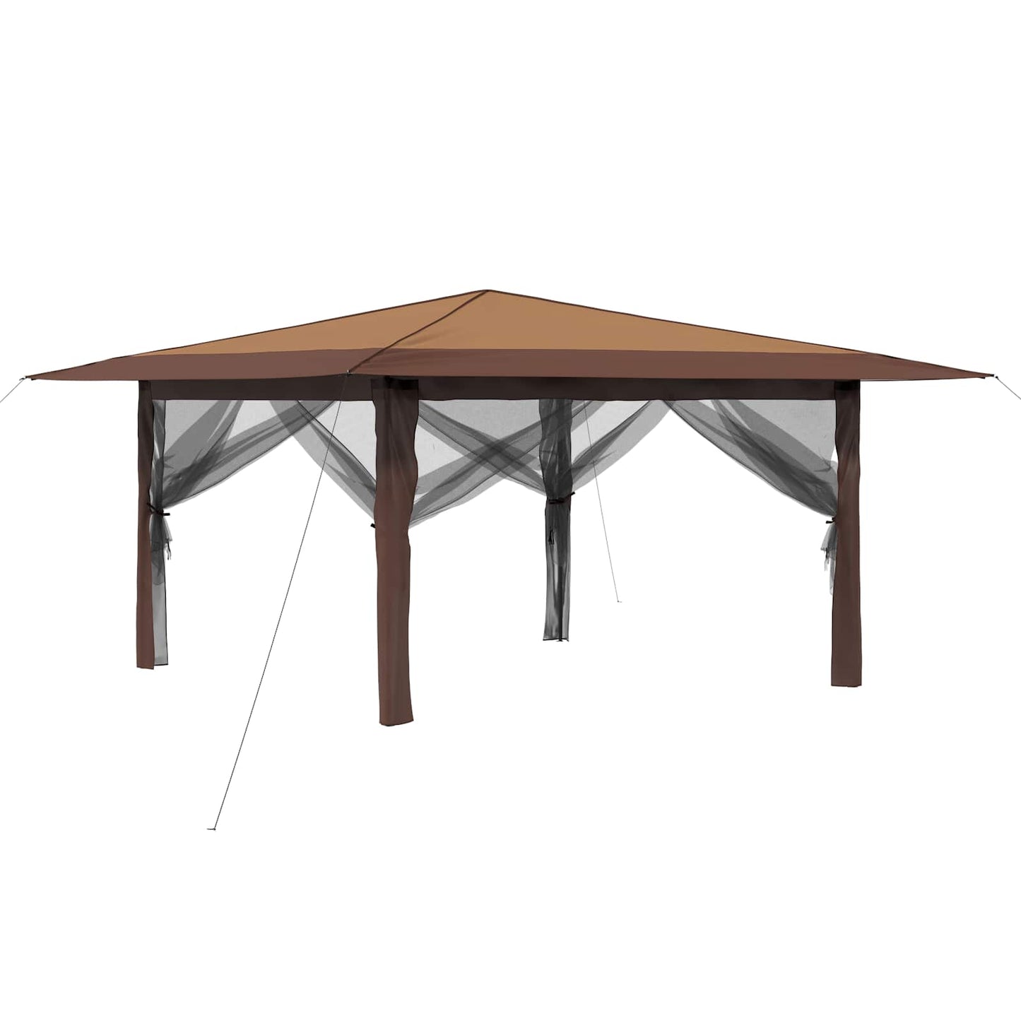 vidaXL Gazebo with 4 Sidewalls 4 x 4 m Beige and Brown