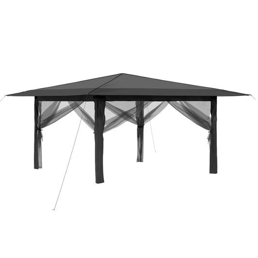 vidaXL Gazebo with 4 Sidewalls 4 x 4 m Light Grey and Anthracite