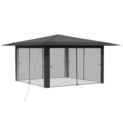 vidaXL Gazebo with 4 Sidewalls 4 x 4 m Light Grey and Anthracite