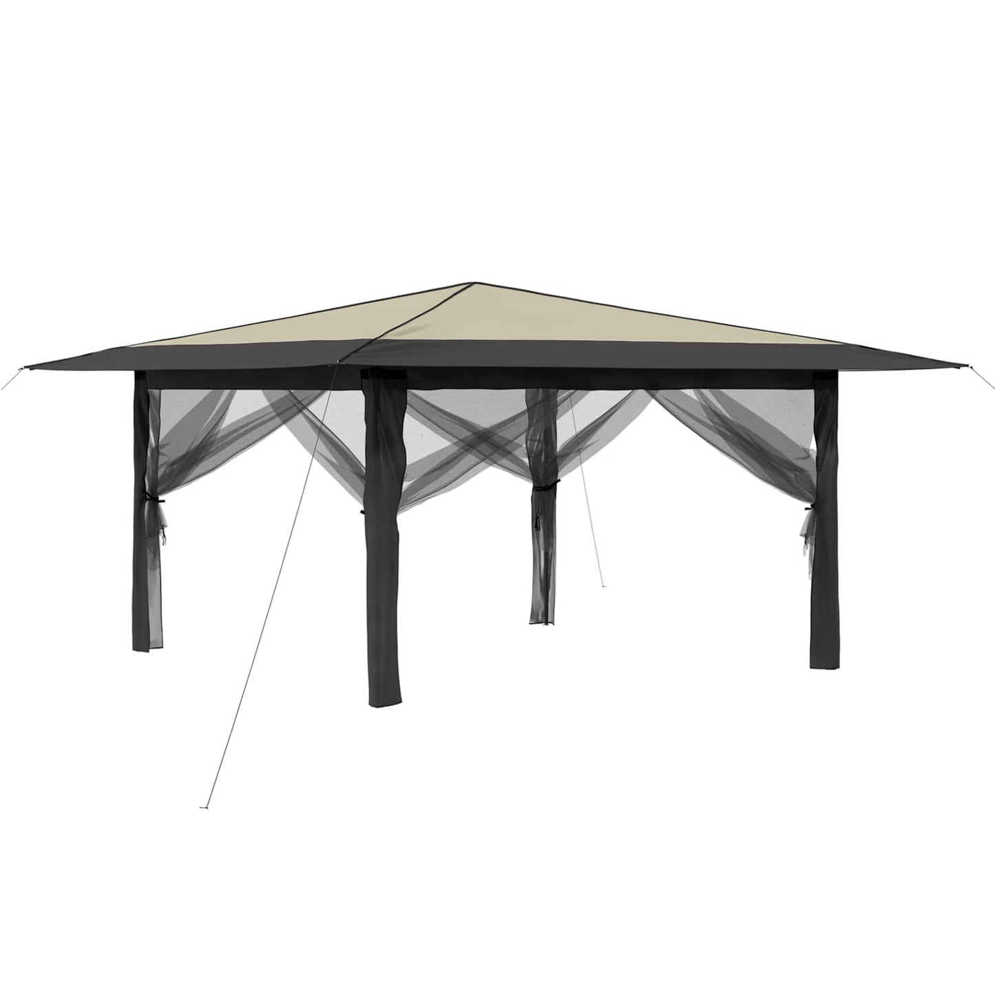 vidaXL Gazebo with 4 Sidewalls 4 x 4 m Cream and Anthracite