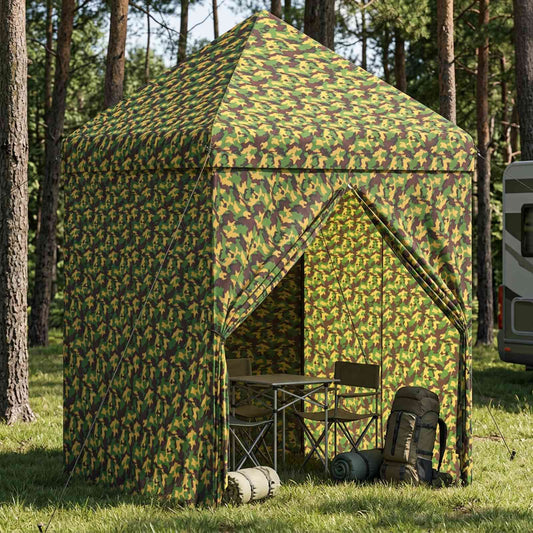 vidaXL Canopy Tent with 4 Sidewalls 2 x 2 m Army Camouflage