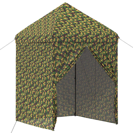 vidaXL Canopy Tent with 4 Sidewalls 2 x 2 m Army Camouflage