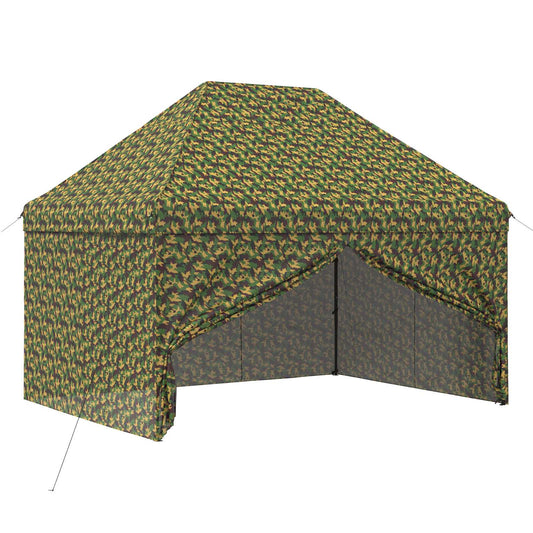 vidaXL Canopy Tent with 4 Sidewalls 2.9 x 4.3 m Army Camouflage