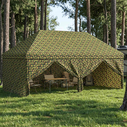 vidaXL Canopy Tent with 4 Sidewalls 2.9 x 5.8 m Army Camouflage