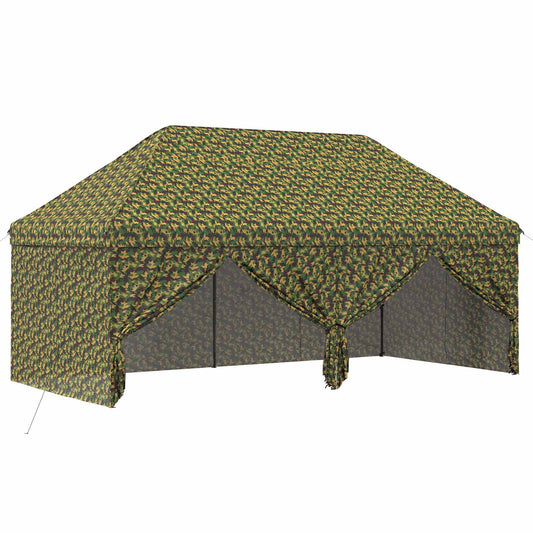 vidaXL Canopy Tent with 4 Sidewalls 2.9 x 5.8 m Army Camouflage
