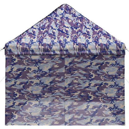 vidaXL Pop-up Gazebo with 4 Sidewalls 3 x 6 m Blue Camouflage