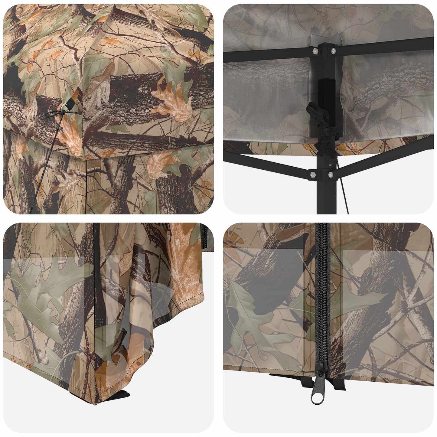 vidaXL Pop-up Gazebo with 4 Sidewalls 3 x 3 m Forest Camouflage