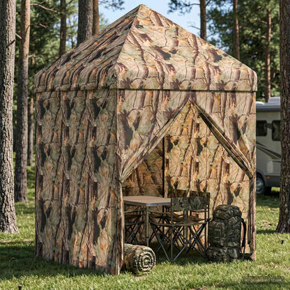 vidaXL Pop-up Gazebo with 4 Sidewalls 3 x 3 m Forest Camouflage