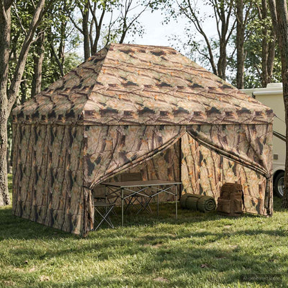 vidaXL Pop-up Gazebo with 4 Sidewalls 3 x 4.5 m Forest Camouflage