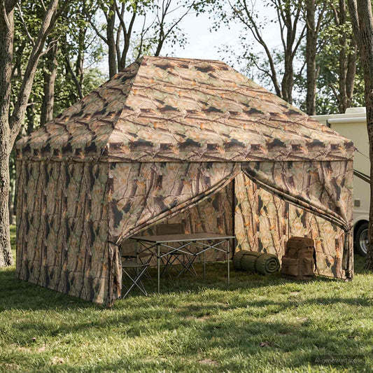 vidaXL Pop-up Gazebo with 4 Sidewalls 3 x 4.5 m Forest Camouflage