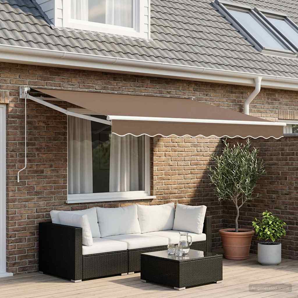 vidaXL Awning Replacement Fabric Taupe 3.5 x 2 m Polyester