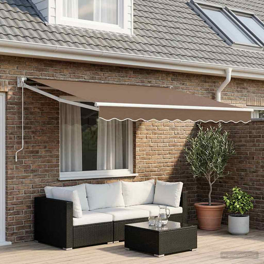 vidaXL Awning Replacement Fabric Taupe 3.5 x 2 m Polyester