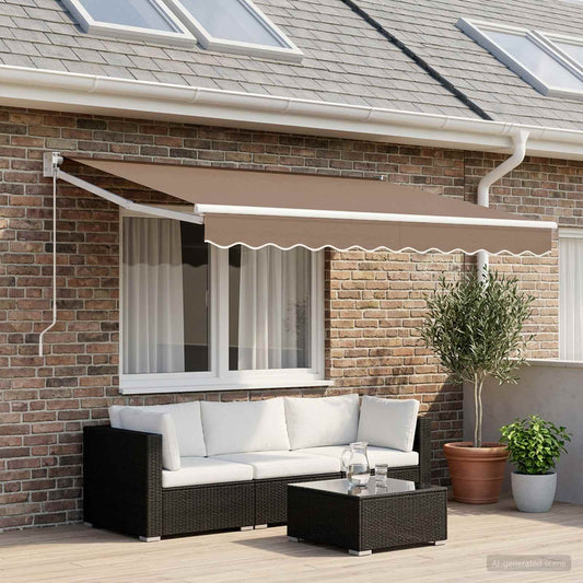 vidaXL Awning Canopy Replacement for 3x2.5 m Taupe Polyester