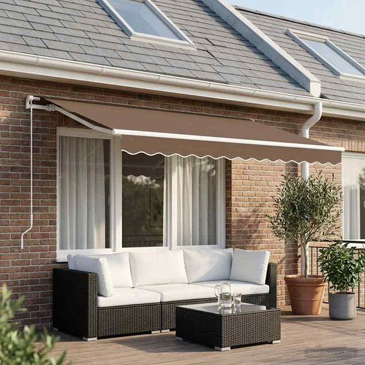 vidaXL Awning Replacement Fabric Taupe 3.5 x 2.5 m Polyester