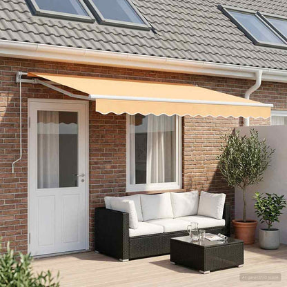 vidaXL Awning Replacement Fabric Sand 4 x 3.5 m Polyester