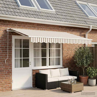 vidaXL Awning Replacement Fabric Light Grey and White 4.5 x 3.5 m