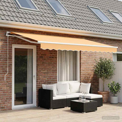vidaXL Awning Replacement Fabric Sand 4.5 x 3.5 m Polyester
