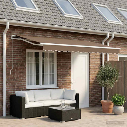 vidaXL Awning Replacement Fabric Taupe 4.5 x 3.5 m Polyester