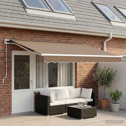 vidaXL Awning Replacement Fabric Taupe 5 x 3 m Polyester