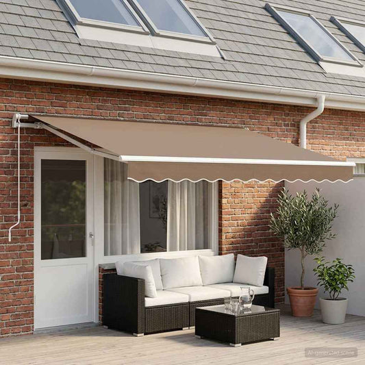 vidaXL Awning Replacement Fabric Taupe 5 x 3 m Polyester
