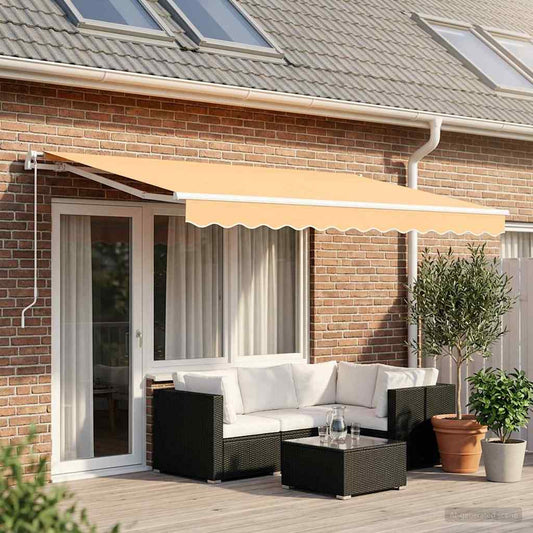 vidaXL Awning Replacement Fabric Sand 5 x 3.5 m Polyester