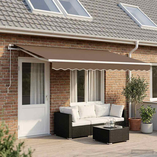 vidaXL Awning Replacement Fabric Taupe 5 x 3.5 m Polyester
