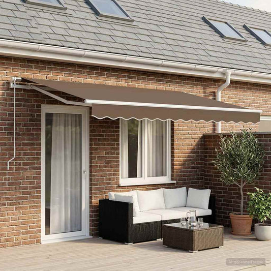 vidaXL Awning Replacement Fabric Taupe 6 x 3.5 m Polyester
