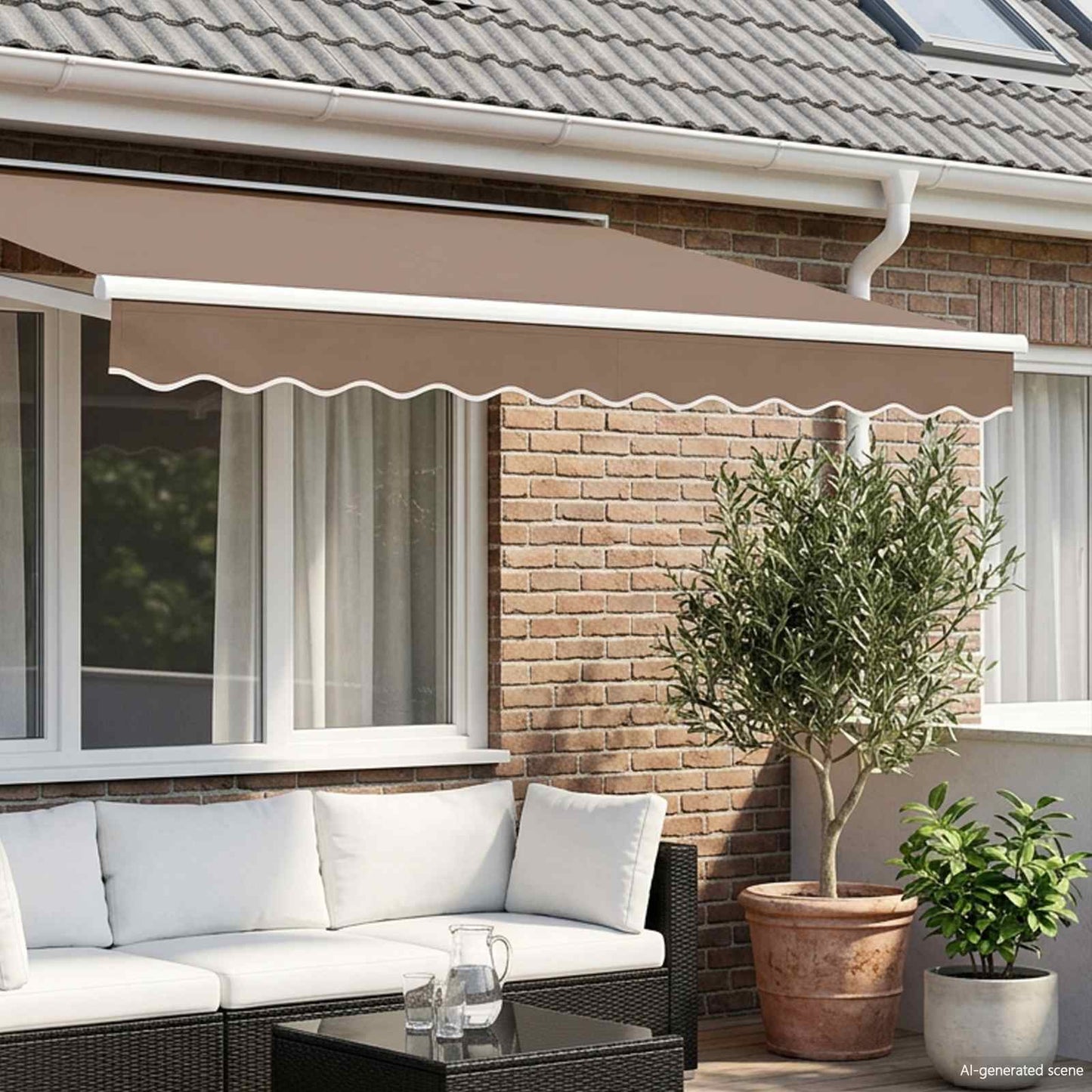 vidaXL Awning Valance Replacement Taupe 236 x 20 cm Polyester