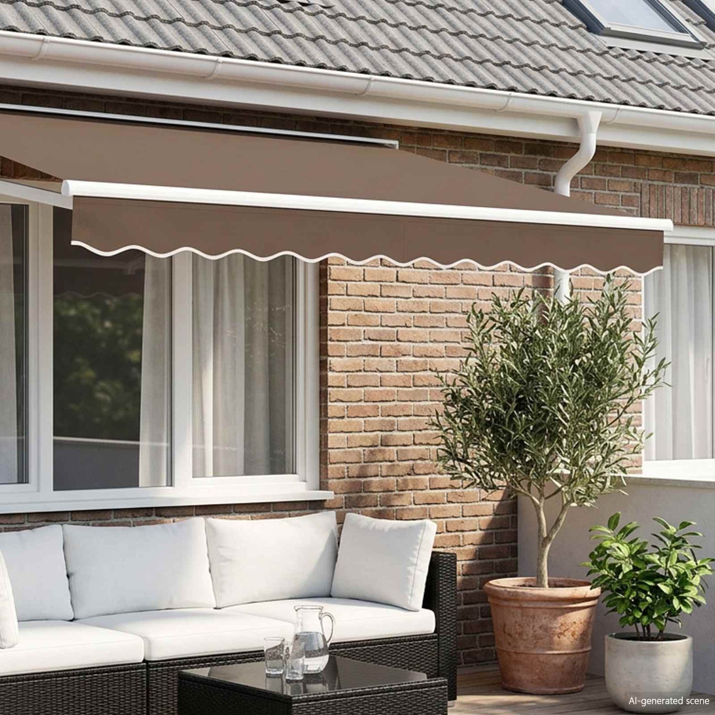 vidaXL Awning Valance Replacement Taupe 3 m Polyester