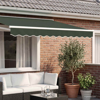vidaXL Awning Valance Replacement Dark Green 3.5 m Polyester