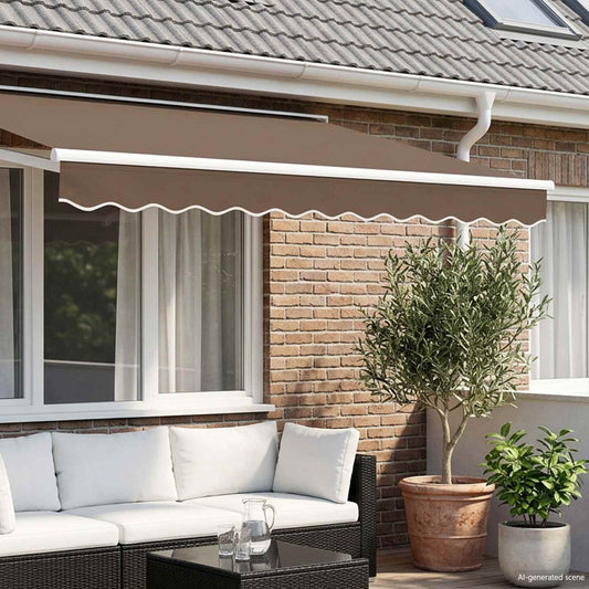 vidaXL Awning Valance Replacement Taupe 4.5 m Polyester